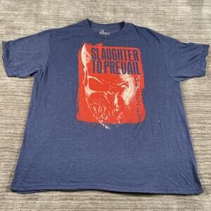 Slaughter To Prevail Shirt Mens XL Blue Grizzly Skull Graphic Horror Band Tee